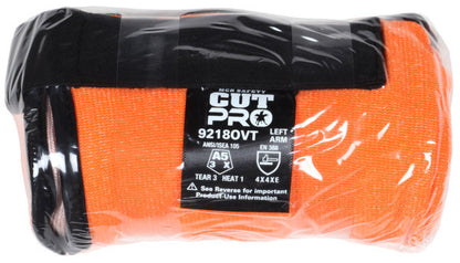 CutPro HyperMax HPPE Cut-Resistant Sleeve, ANSI A5, Hook and Loop, Hi-Visibility Orange