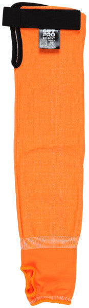 CutPro HyperMax HPPE Cut-Resistant Sleeve, ANSI A5, Hook and Loop, Hi-Visibility Orange