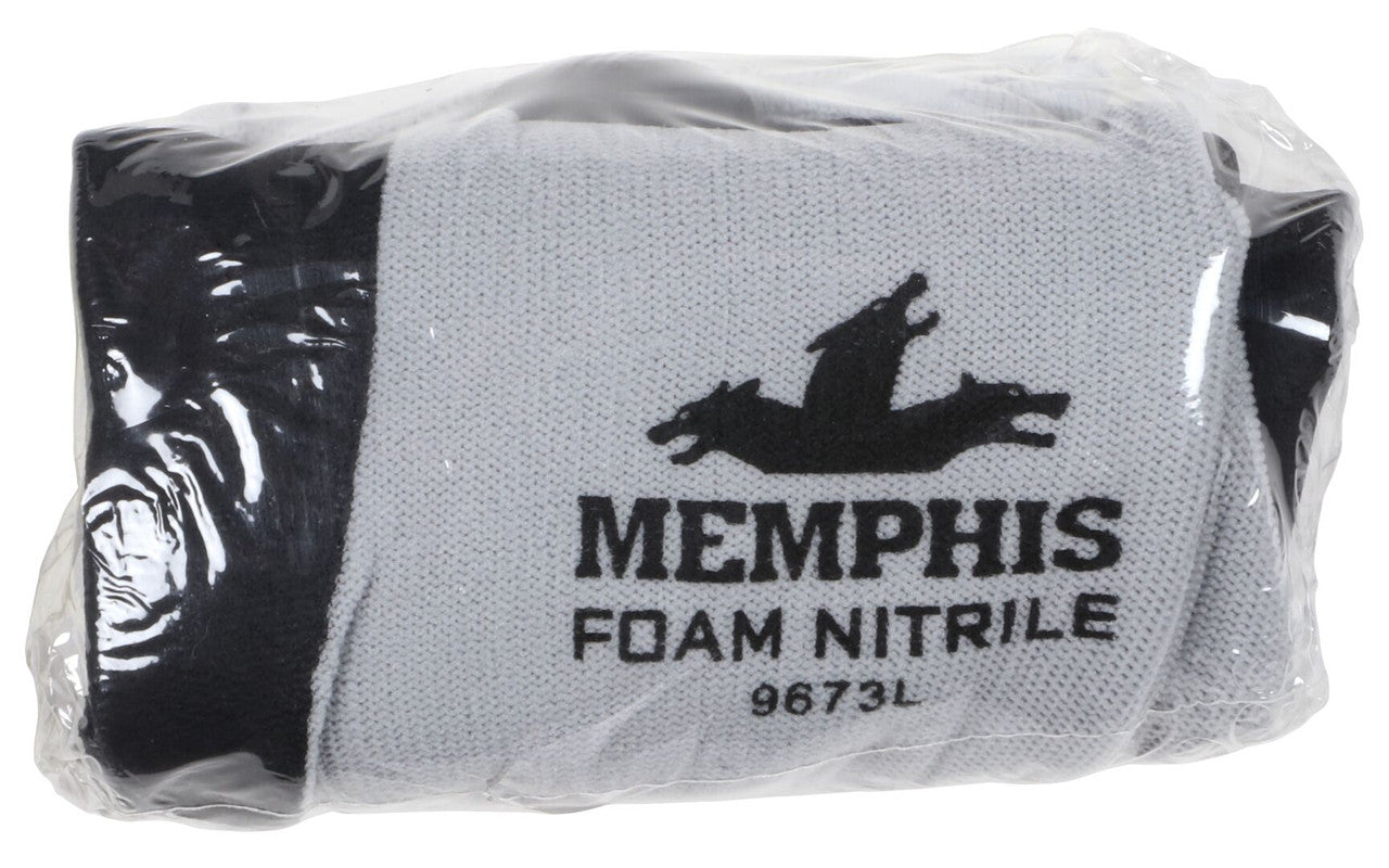 Memphis Nitrile Foam Dipped Gloves, 13-Gauge Gray Nylon Shell, Knit Wrist