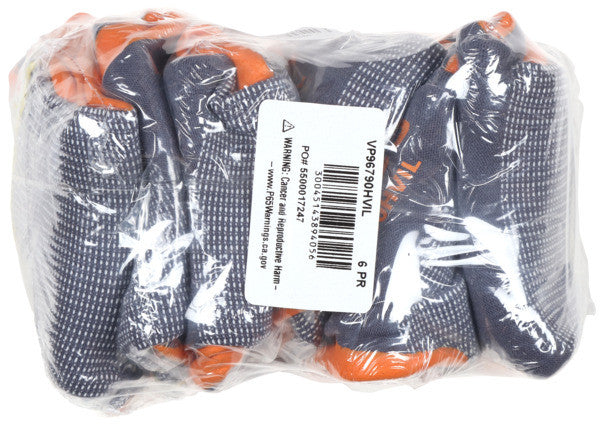 Hi-Visibility Nitrile Foam Palm Gloves, 15-Gauge Nylon Shell, "Watch Your Hands" Logo