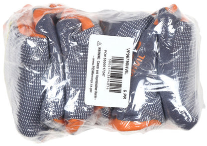 Hi-Visibility Nitrile Foam Palm Gloves, 15-Gauge Nylon Shell, "Watch Your Hands" Logo
