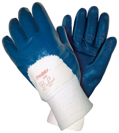 Predator Nitrile Palm Coated Gloves, Jersey Lining, Knit Wrist