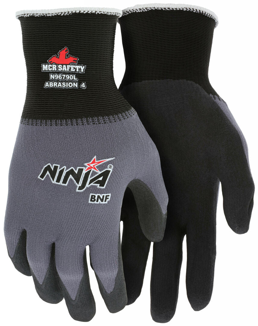 Ninja BNF Coated Gloves, 15 Gauge Nylon/Spandex, Nitrile Foam Palm Coat