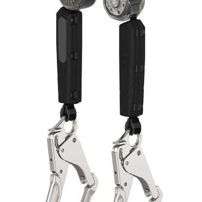 MSA V-TEC™ Personal Fall Limiter-Web - V-TEC WEB PFL, 6', twin-leg, AL36CL aluminum small swivel snaphook, twin link aluminum triple action carabiner
