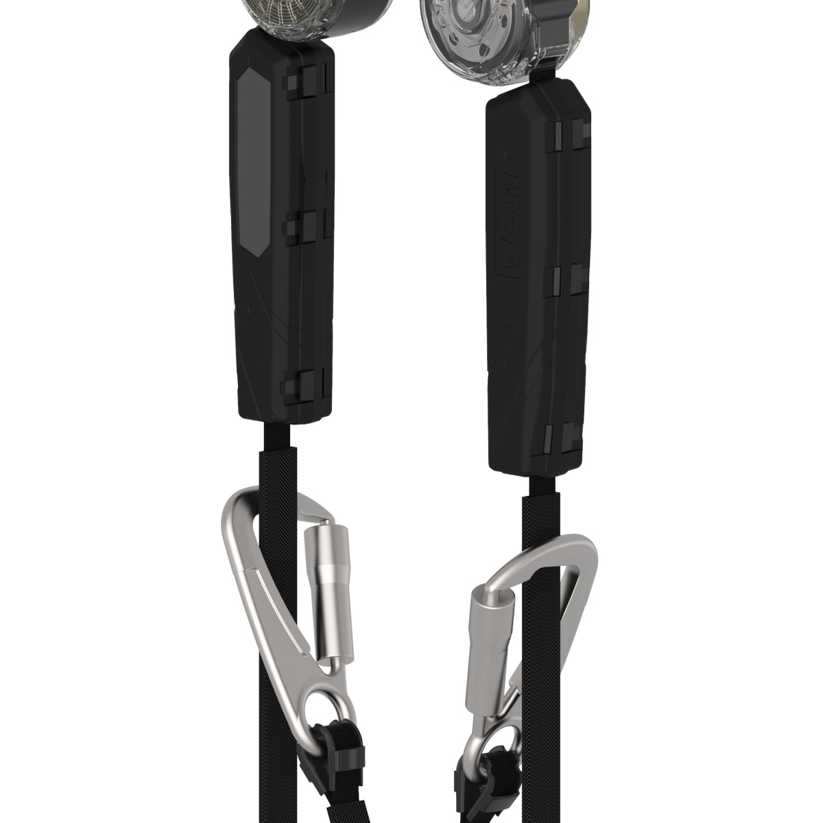 MSA V-TEC™ Personal Fall Limiter-Web - V-TEC WEB PFL, 6', twin-leg, tie-back snaphook, twin link aluminum triple action carabiner (top)