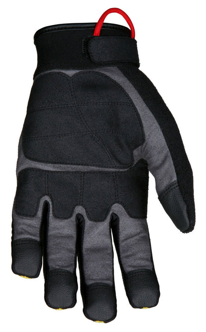 ForceFlex Multi-Task Mechanics Gloves, Synthetic Leather Palm, TPR Metacarpal Protection, Hi-Vis Yellow