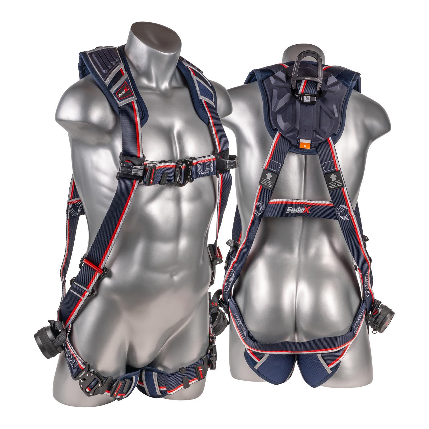 KStrong® EndurX™ 5-Point Full Body Harness, Abrasion Resistant Shoulder Pad, Deluxe Leg Pads, Enhanced Dorsal D-ring Plus™, Quick Slide Adjusters, Trauma Relief Straps, QC Chest/Legs, All Aluminum Hardware (ANSI)