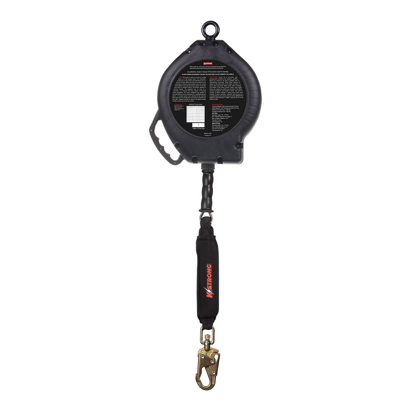 KStrong® BRUTE™ LE 80 ft. Cable Leading Edge SRL with Swivel Snap Hook. Includes Installation Carabiner and Tagline (ANSI)