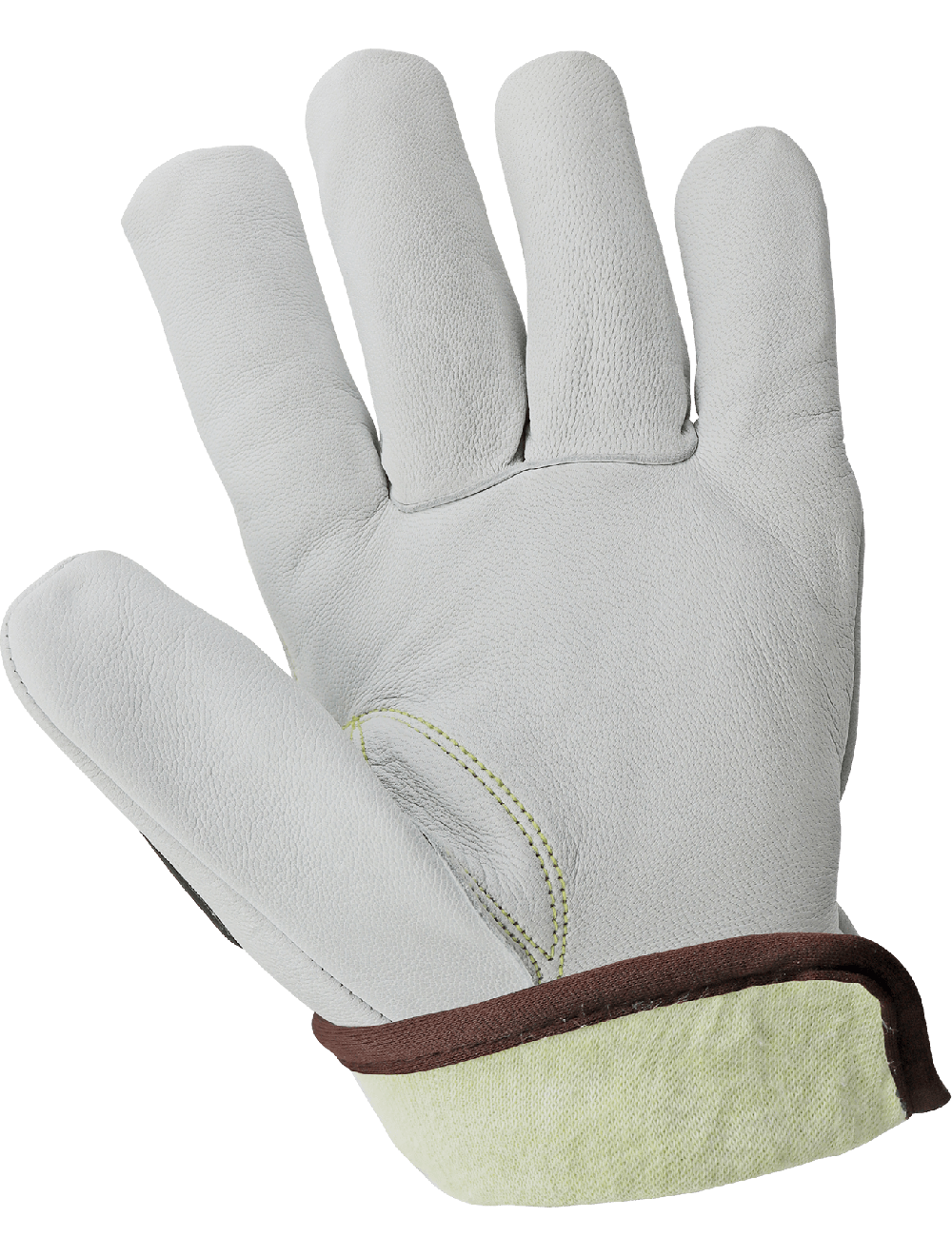 Cut and Impact Resistant Goatskin Leather Drivers Gloves with Heat Resistant Aralene® - CIA7000 - Drivers Gloves - cut level A6 - yellow