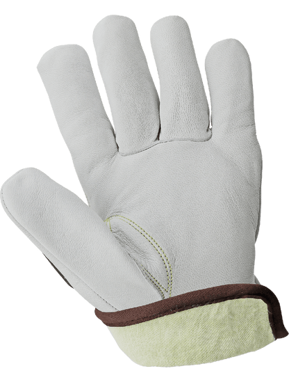 Cut and Impact Resistant Goatskin Leather Drivers Gloves with Heat Resistant Aralene® - CIA7000 - Drivers Gloves - cut level A6 - yellow