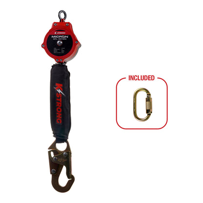 KStrong® Micron™ 6 ft. SRL with Snap Hook (ANSI) – Installation carabiner included