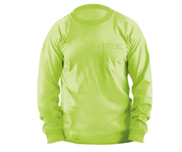 Non-Ansi Pre-Shrunk Cotton Long Sleeve T-Shirt W/Pocket
