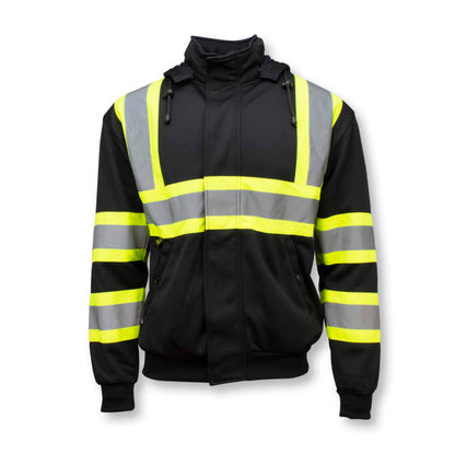 Radians SW01X-1 High Neck Zip Front X-Back Hooded Sweatshirt