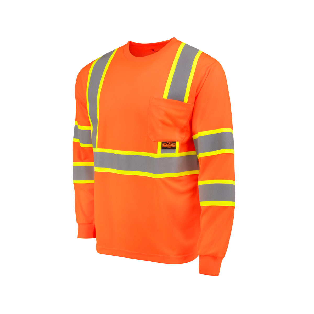 Radians ST41-3 - Class 3 Mesh Long Sleeve T-Shirt with Contrast Trim - Hi-Vis Orange