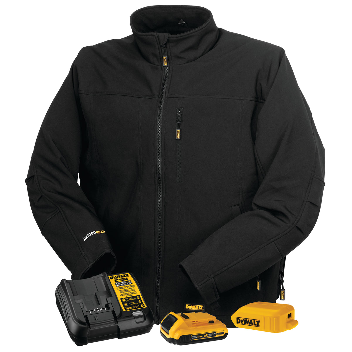 DEWALT DCHJ060ABD1 - DCHJ060AB Men's Heated Soft Shell Jacket Kit - Black