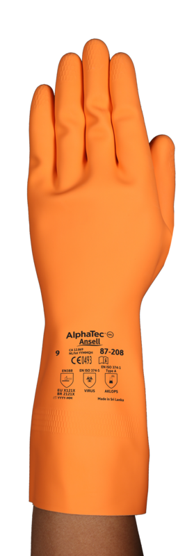 Ansell AlphaTec 87-208 heavy-duty natural rubber glove