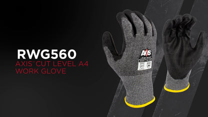 Radians RWG560XS RWG560 AXIS™ Cut Protection Level A4 PU Coated Glove – 13-Gauge, Polyurethane Gloves PPE