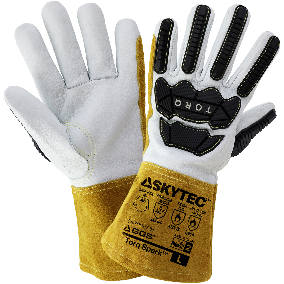 SKG00117J Torq Spark Welding Gloves - original manufacturer view; 2 Cases / 72 pairs