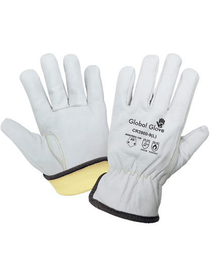 Cut and Heat Resistant Grain Goatskin Drivers Gloves with Aralene® - CR3900 - Leather Gloves - cut level A5 - red