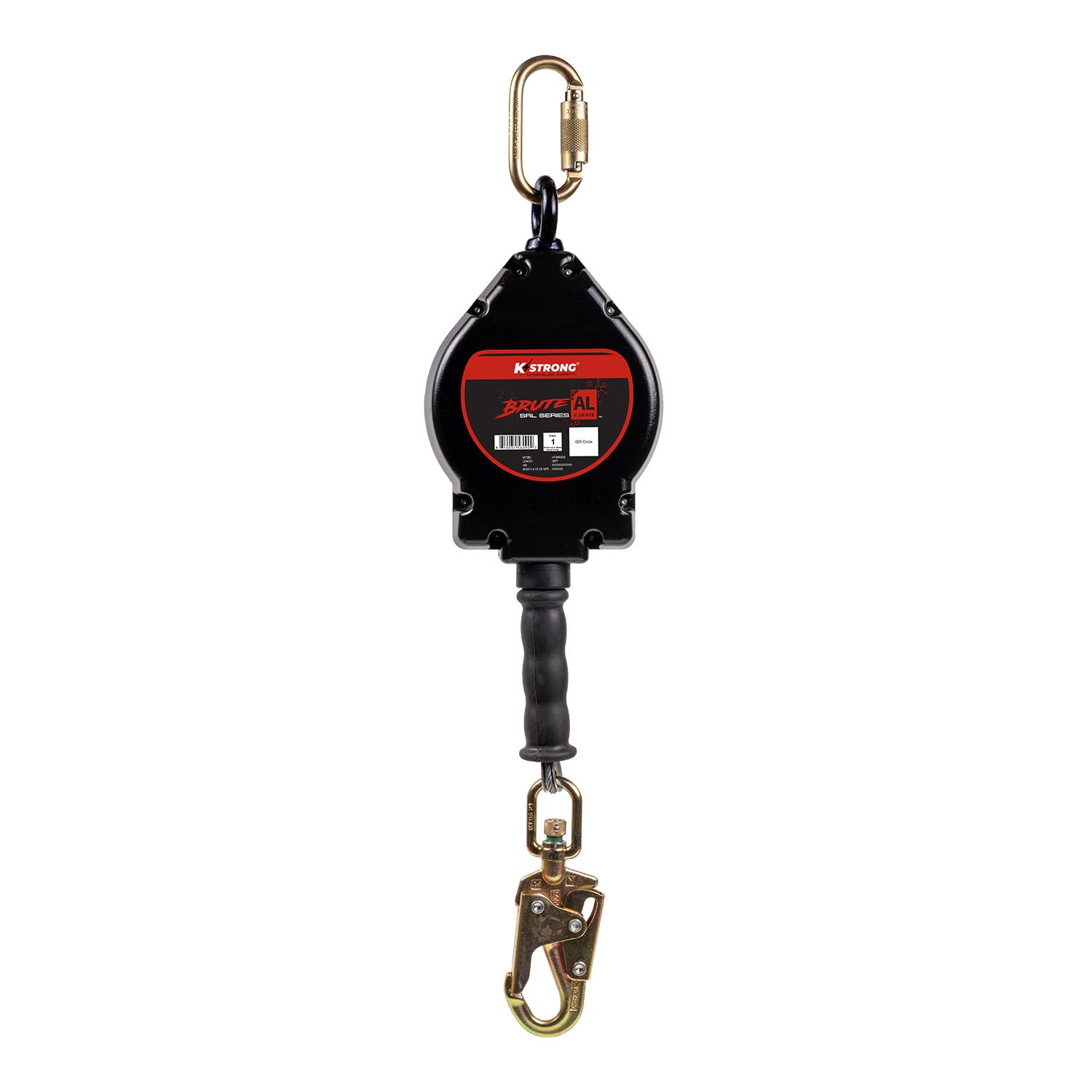 KStrong® BRUTE-AL™ 30 ft. Aluminum Housing Cable SRL with Snap Hook. Includes Installation Carabiner and Tagline (ANSI).