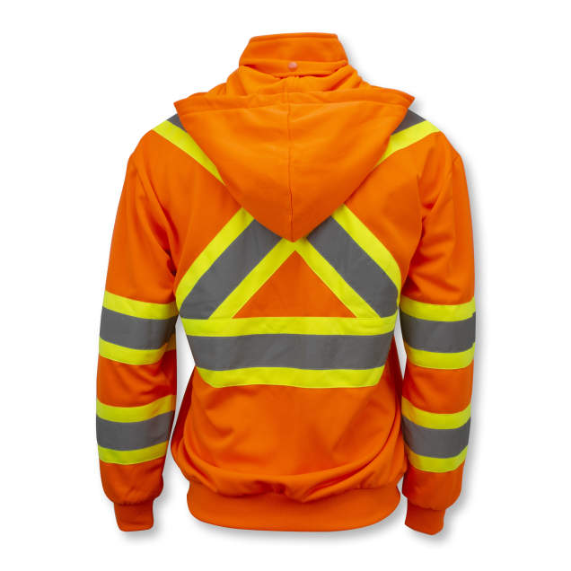 Radians SW01X-2 High Neck Zip Front X-Back Hooded Sweatshirt