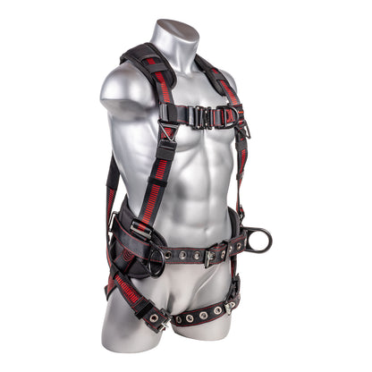 KStrong® Kapture™ Epic 5-Point Full Body Harness, Enhanced Dorsal D-ring Plus™, Front D-ring, 2 Side D-rings, Waist Pad w/ Removable Tool Belt, Back/Shoulder Pad, QC Chest and TB Legs – (ANSI)