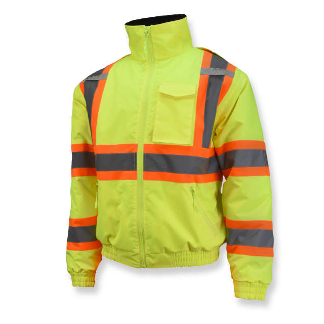 Radians SJ11QX-3 Class 3 X-Back Quilted Bomber Jacket with Hood