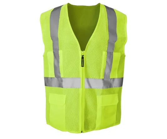 Occunomix Surveyor Vest W/Zipper Hi-Vis Safety Vests Yellow S model LUX-SSMZ-YS