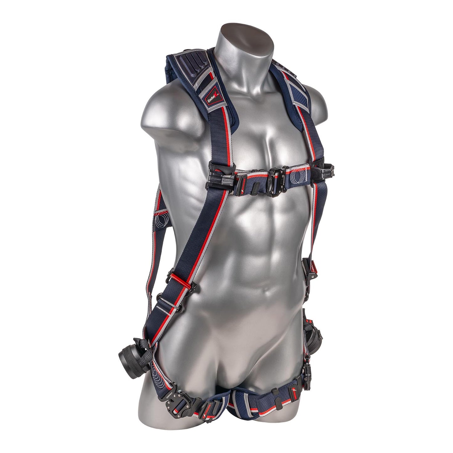 KStrong® EndurX™ 5-Point Full Body Harness, Abrasion Resistant Shoulder Pad, Deluxe Leg Pads, Enhanced Dorsal D-ring Plus™, Quick Slide Adjusters, Trauma Relief Straps, QC Chest/Legs, All Aluminum Hardware (ANSI)