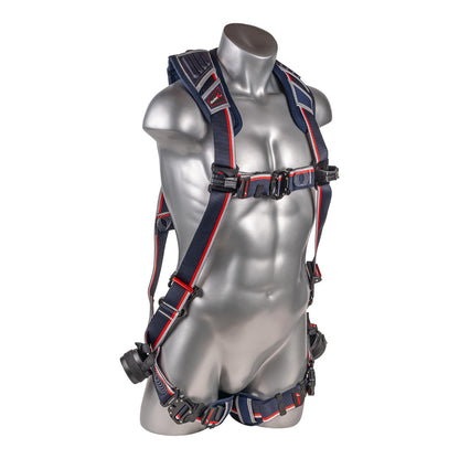 KStrong® EndurX™ 5-Point Full Body Harness, Abrasion Resistant Shoulder Pad, Deluxe Leg Pads, Enhanced Dorsal D-ring Plus™, Quick Slide Adjusters, Trauma Relief Straps, QC Chest/Legs, All Aluminum Hardware (ANSI)