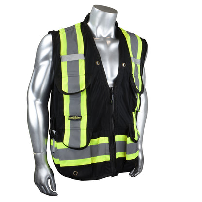 Radians SV030X-1 - Heavy Duty 10-Pocket Cruiser Vest with Back Pouch X-Back - Black