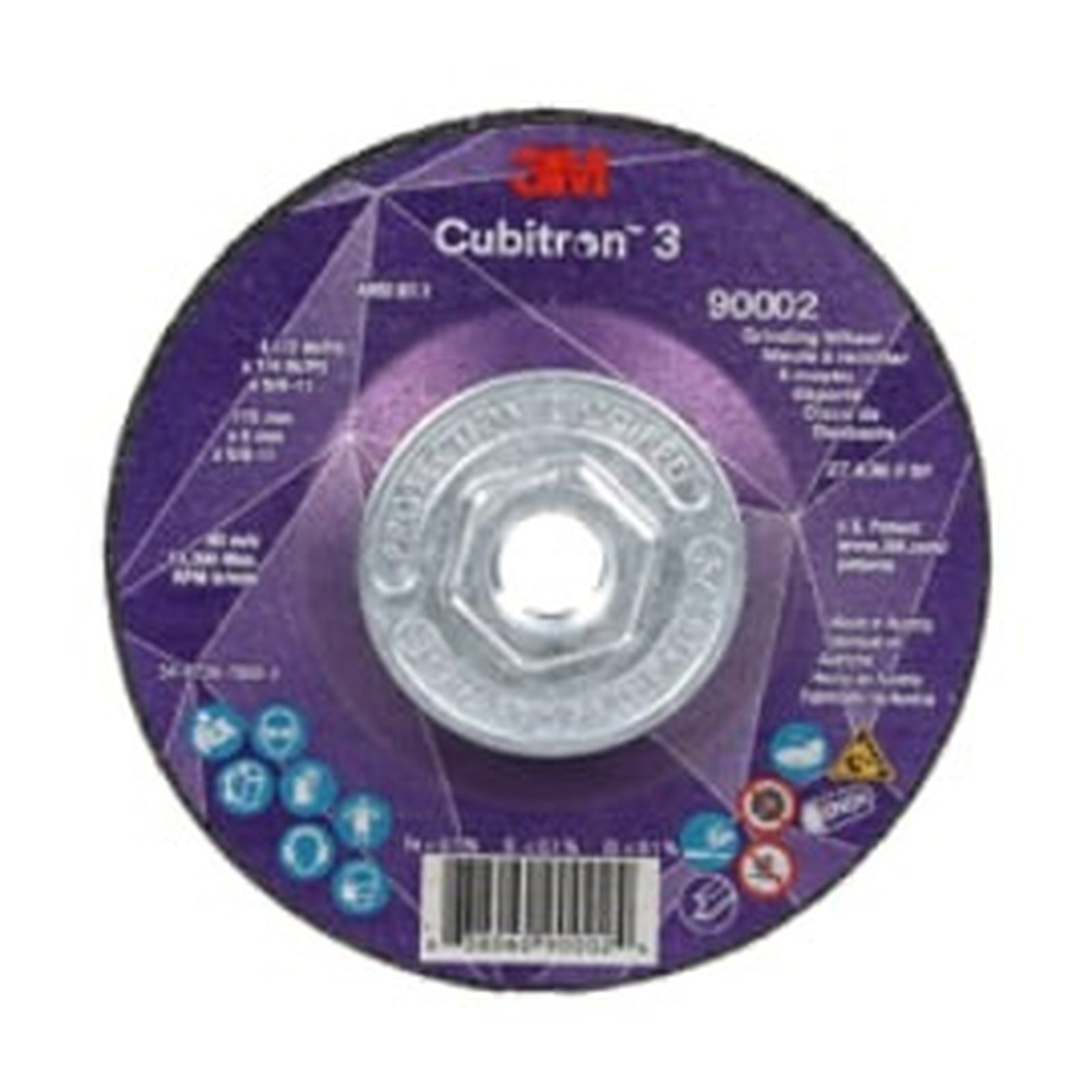 3M 3 DEPRESSED CENTER GRD WH5"X1/4 "X7/8" 90007 638060-90007