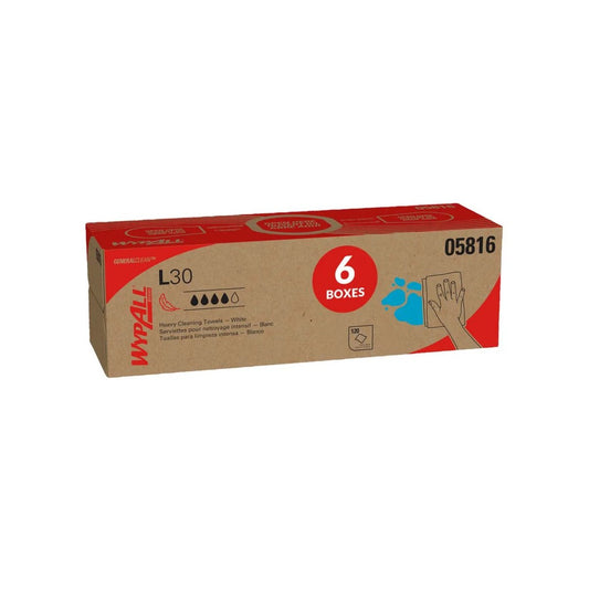 Kimberly-Clark Professional WypAll L30 Economizer Wiper Wht Pop-Up 120 Per - Kimberly-Clark Professional