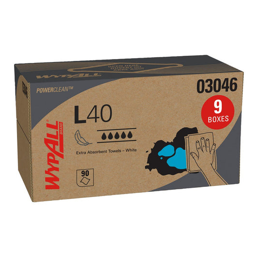 Kimberly-Clark Professional 11"X10.4" WypAll L40 Wiper 90 / Box (810 Wpr / Case)