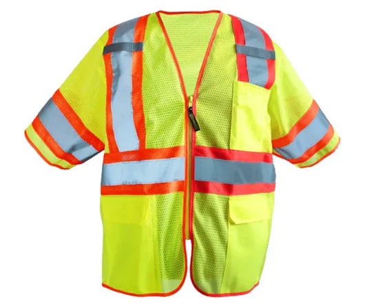 Occunomix Mesh Two-Tone Vest W/Zipper Hi-Vis Safety Vests Yellow S model LUX-HSCLC3Z-YS