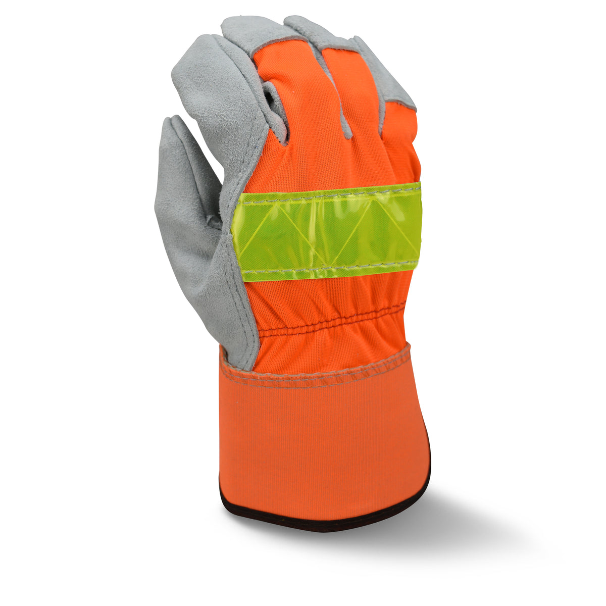 Radians RWG3200HV - High Visibility Regular Shoulder Gray Split Cowhide Leather Palm Glove - additional view