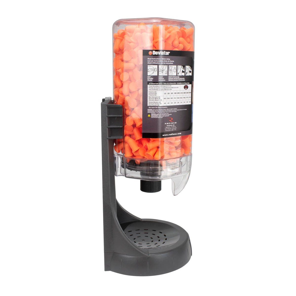 Radians FPD-500L80 - Refillable Dispenser with Deviator™ FP80 Plugs - 500 Pair - additional view