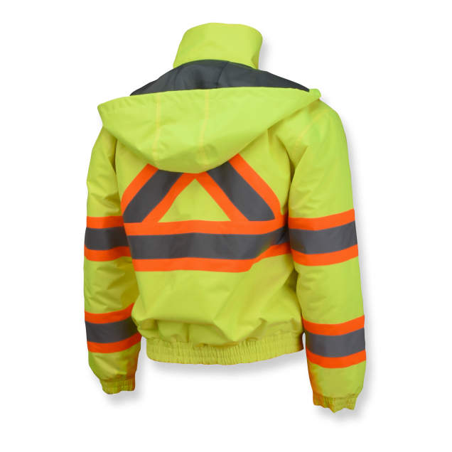 Radians SJ11QX-3 Class 3 X-Back Quilted Bomber Jacket with Hood