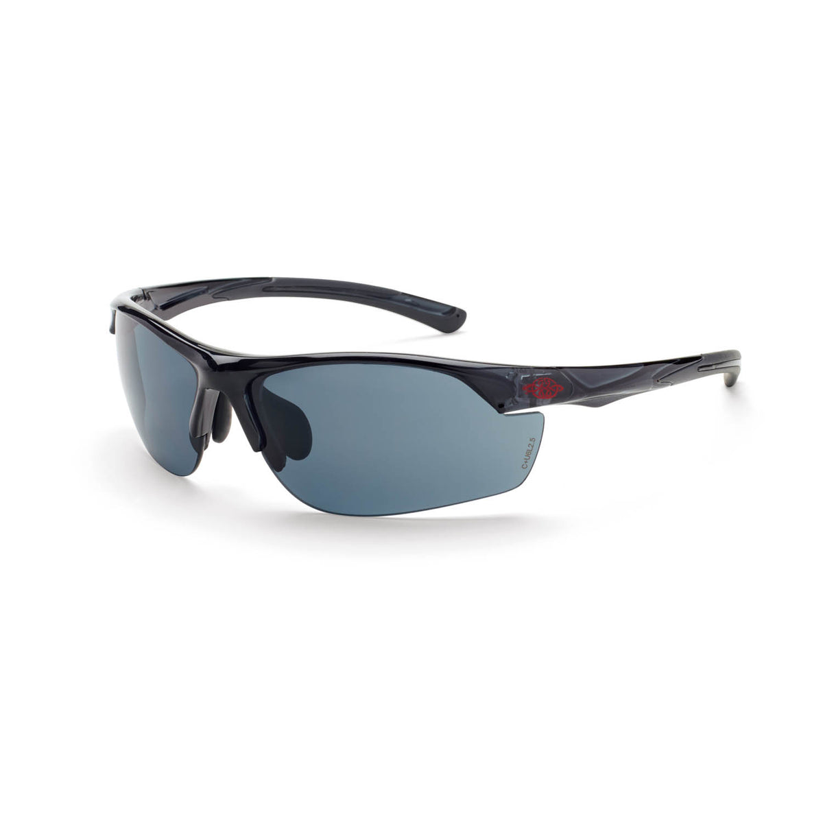 Crossfire AR3 - Premium Safety Eyewear - Crystal Black Frame - Super Dark Smoke Lens - Crystal Black / Super Dark Smoke