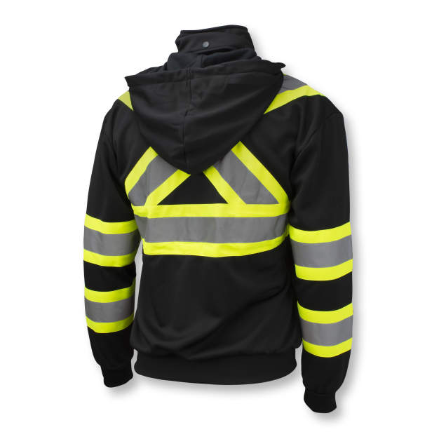 Radians SW01X-1 High Neck Zip Front X-Back Hooded Sweatshirt