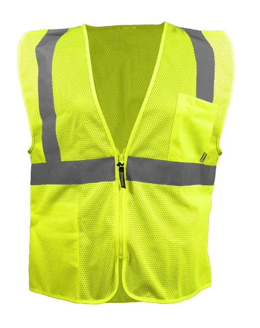 Occunomix Sustainable Mesh Vest W/Zipper Hi-Vis Safety Vests Yellow S model ECO-RYIMZ-YS