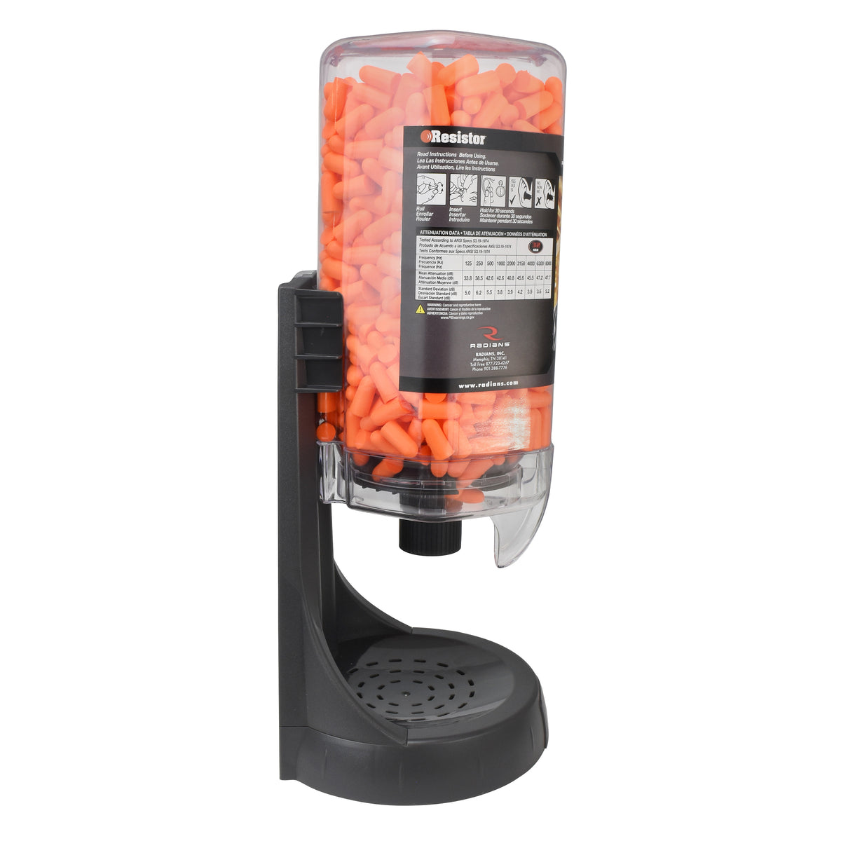 Radians FPD-500L70 - Refillable Dispenser with Resistor® 32 FP70 Plugs - 500 Pair - additional view