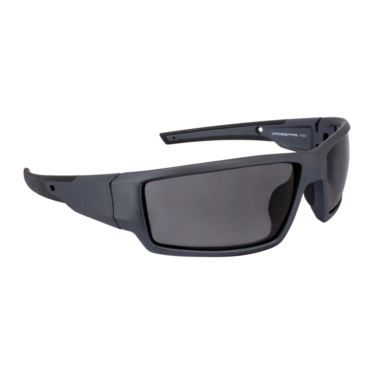 Crossfire CUMULUS - Premium Safety Eyewear - Aluminum Gray Frame - Amber Lens - Aluminum Gray / Smoke
