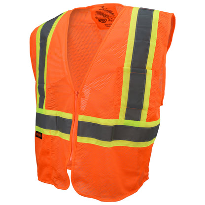 Radians SV225-2ZOM-M Hi-Vis Orange SV225 Class 2 Self Extinguishing Two-Tone Trim Safety Vest