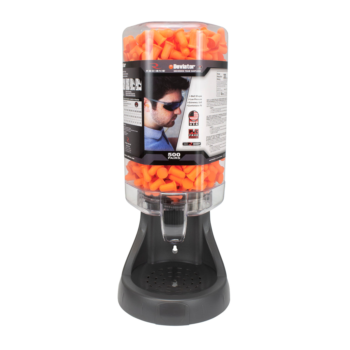 Radians FPD-500L80 - Refillable Dispenser with Deviator™ FP80 Plugs - 500 Pair - additional view