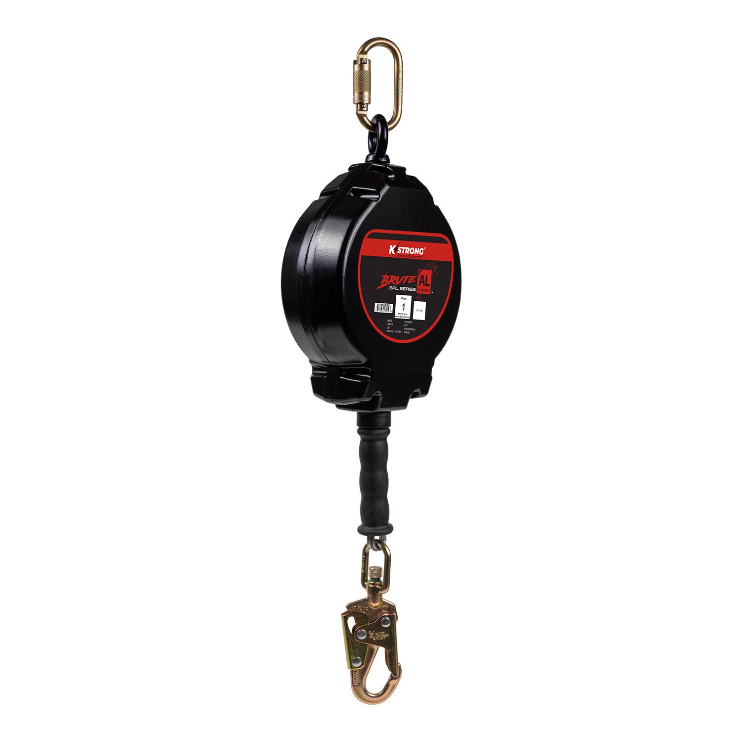 KStrong® BRUTE-AL™ 50 ft. Aluminum Housing Cable SRL with Snap Hook. Includes Installation Carabiner and Tagline (ANSI).