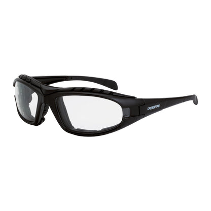 Crossfire DIAMONDBACK - Foam Lined Safety Eyewear - Matte Black Frame - Clear Anti-Fog Lens - Matte Black / Clear AF