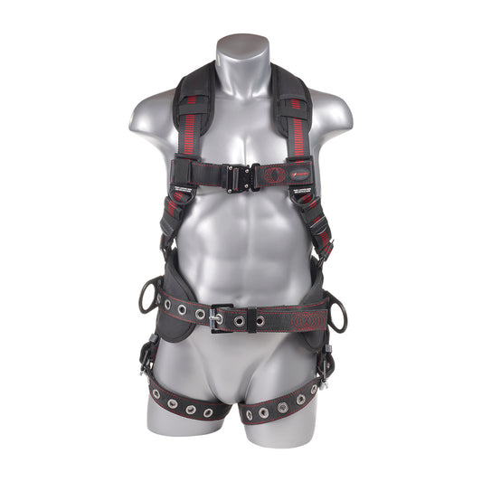 KStrong® Kapture™ Epic+ 5-Point Full Body Harness, Waist Pad w/ Removable Tool Belt, Back/Shoulder Pad, Enhanced Dorsal D-ring, 2 Side D-rings, QC Chest, TB Legs – (ANSI)