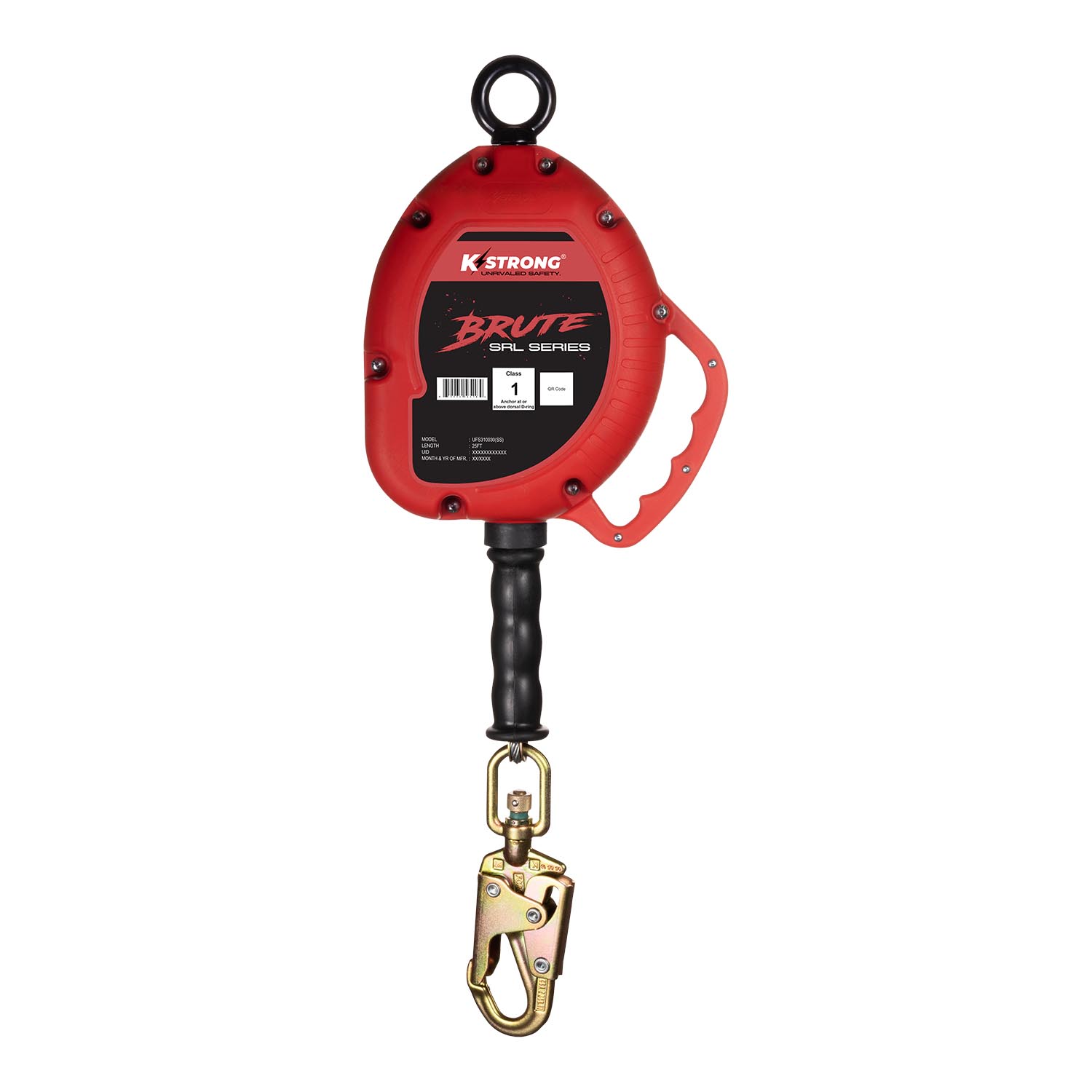 KStrong® BRUTE™ 30 ft. Stainless Steel Cable SRL with Swivel Snap Hook. Includes Installation Carabiner and Tagline (ANSI)