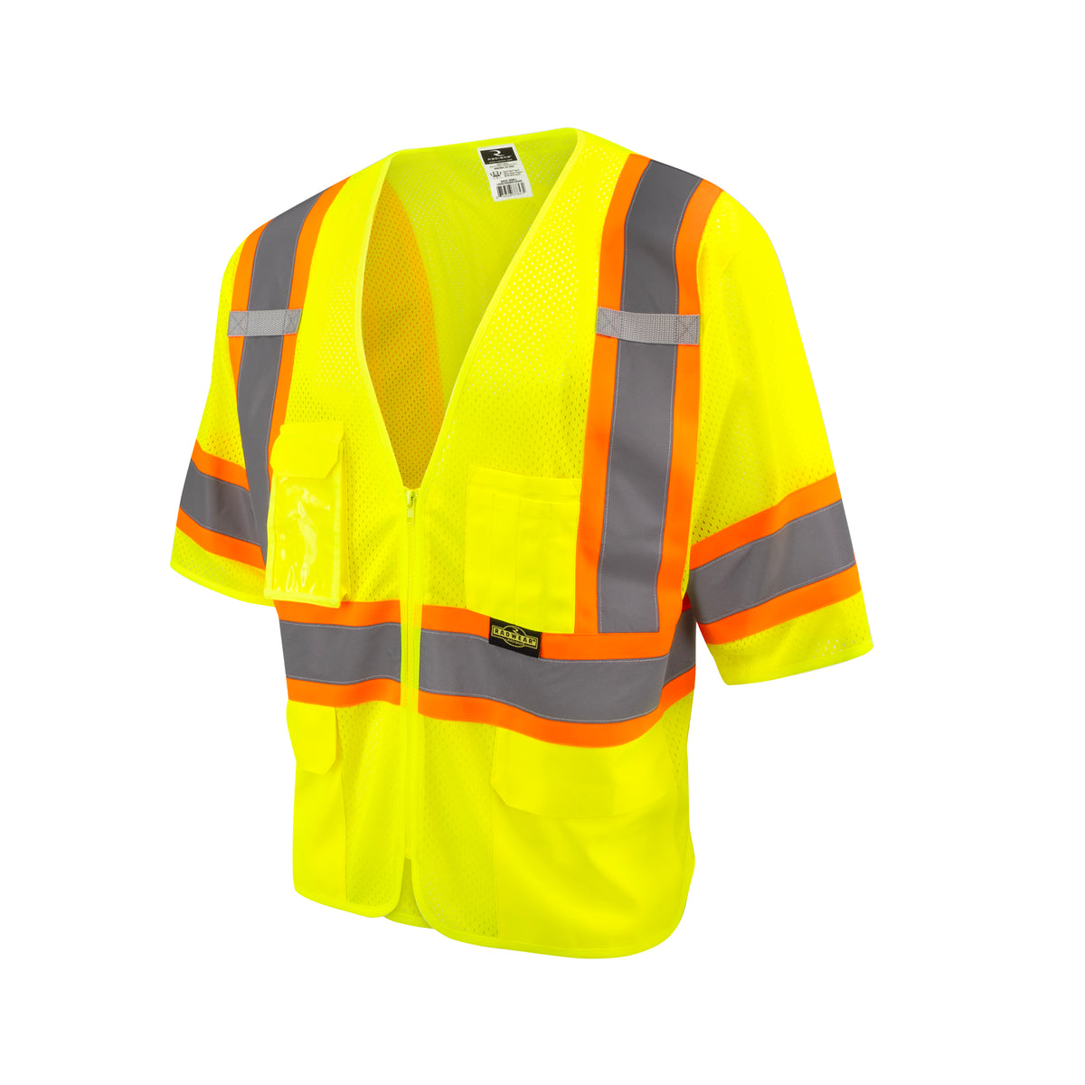 Radians SV232-3 - Two Tone Surveyor Type R Class 3 Mesh Safety Vest with Dual Side Zippers - Hi-Vis Green